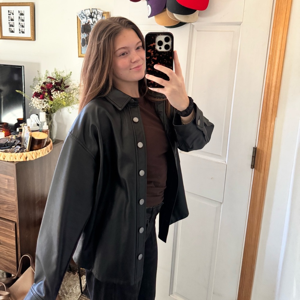 Black leather jacket
